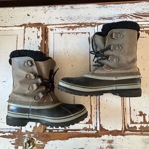 Sorel Caribou Waterproof Insulated Snow Boots Shale Stone Size 10